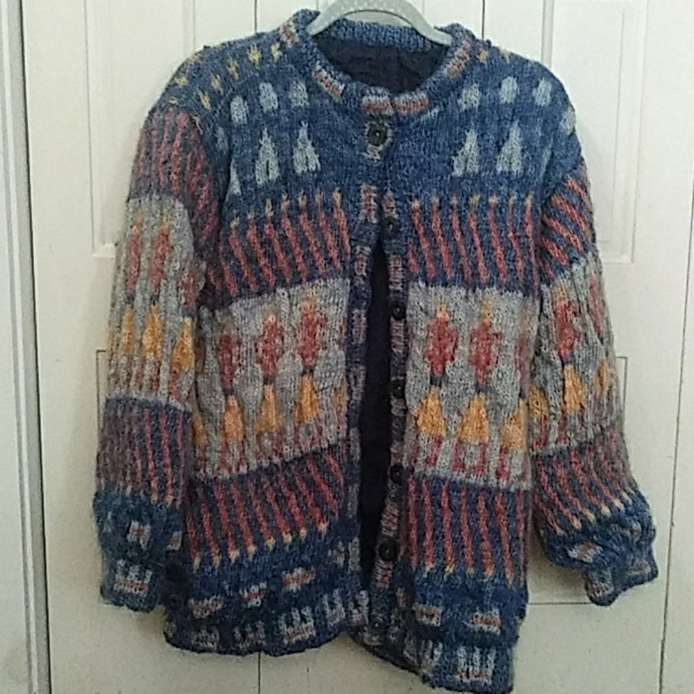 Lined button-up cardigan